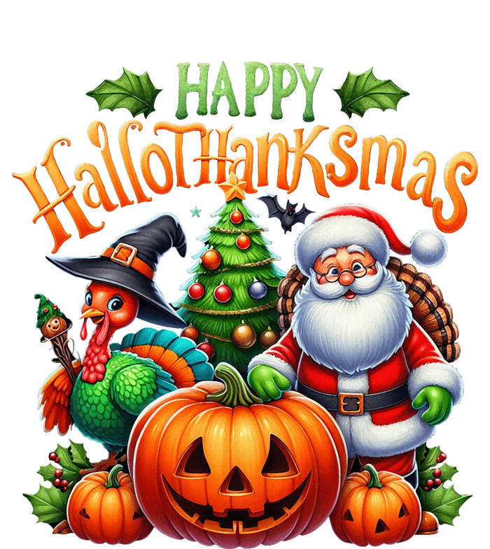 Happy Hallothanksmas Merry Christmas Halloween Thanksgiving T-Shirt