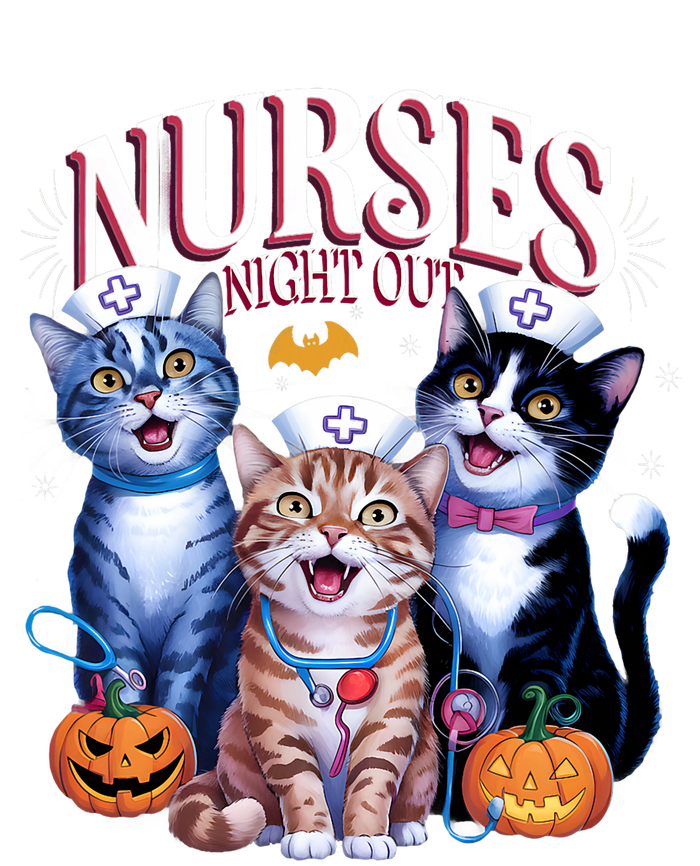 Nurses Night Out Halloween Cats Funny Nurse Costume T-Shirt