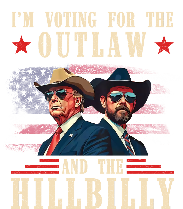 IM Voting For The Outlaw And The Hillbilly Trump Vance 2024 Flat Bill Trucker Hat