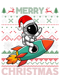 Merry Ugly Christmas Santa Hat Astronaut Riding Rocket Xmas Bumper Sticker