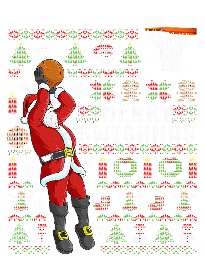 Merry Swishmas Ugly Christmas Basketball Christmas Sweatshirt