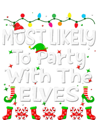 Most Likely To Party With The Elves Christmas Family Funny PosiCharge RacerMesh Polo