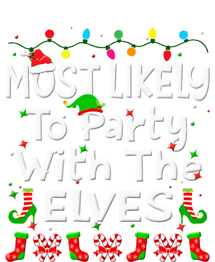 Most Likely To Party With The Elves Christmas Family Funny PosiCharge RacerMesh Polo