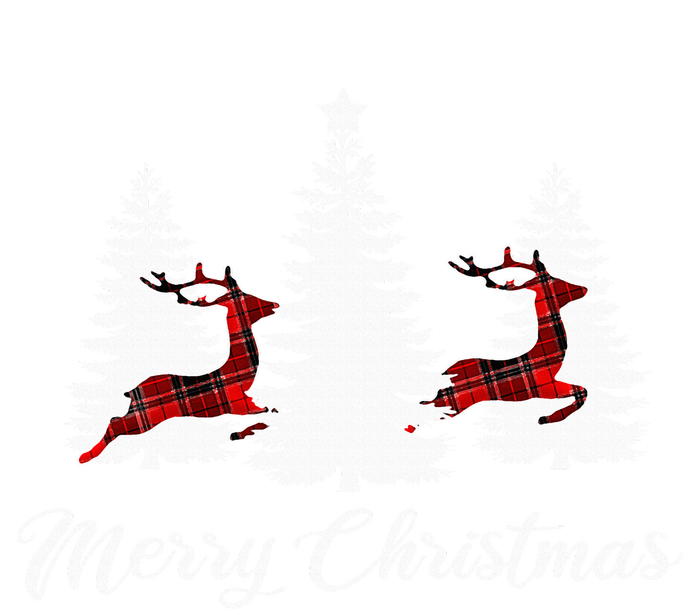 Merry Christmas For Women Buffalo Plaid Reindeer Tree T-Shirt