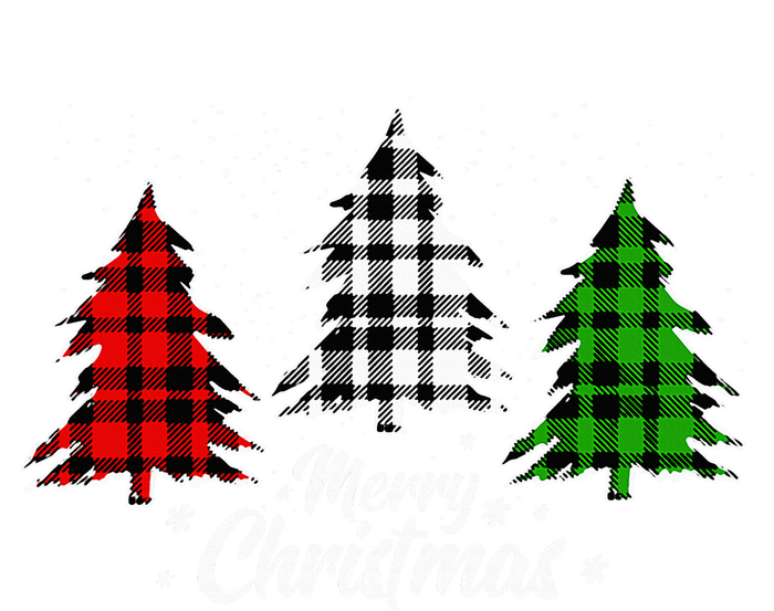 Merry Christmas Tree Xmas Buffalo Plaid Red White Green Women's Flannel Pajama Set