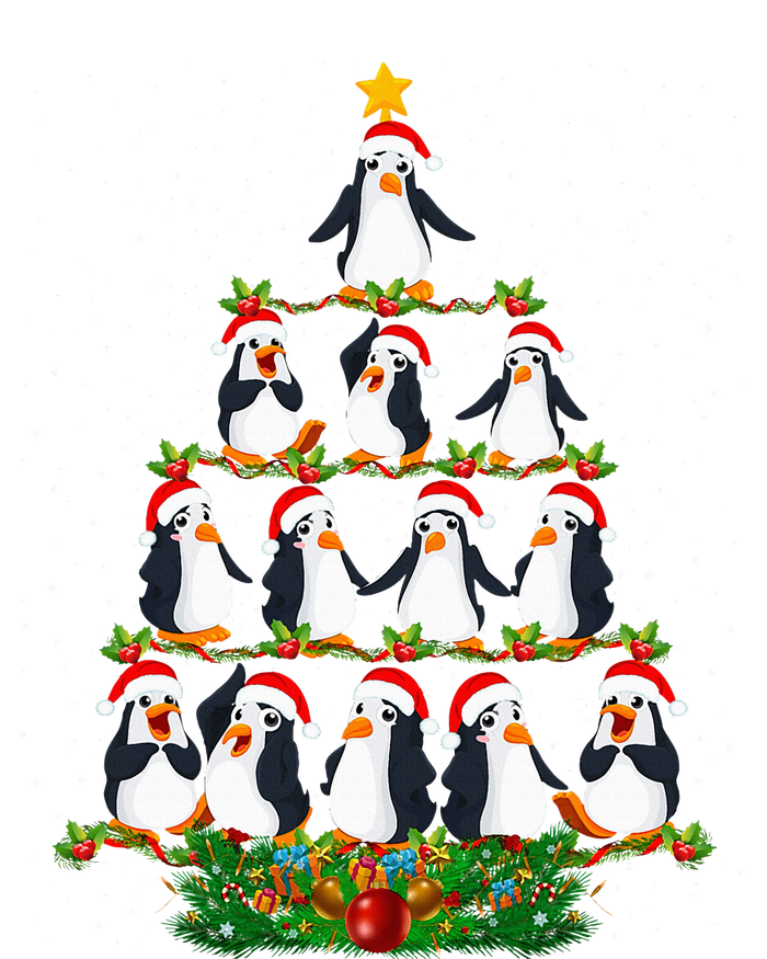 Penguin Christmas Tree Funny Penguin Lover Xmas Youth Performance Sprint T-Shirt