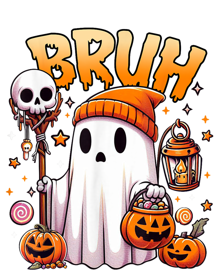 Bruh Ghost Halloween Cute Ghost Trick Or Treat Candy Softstyle Adult Sport Polo