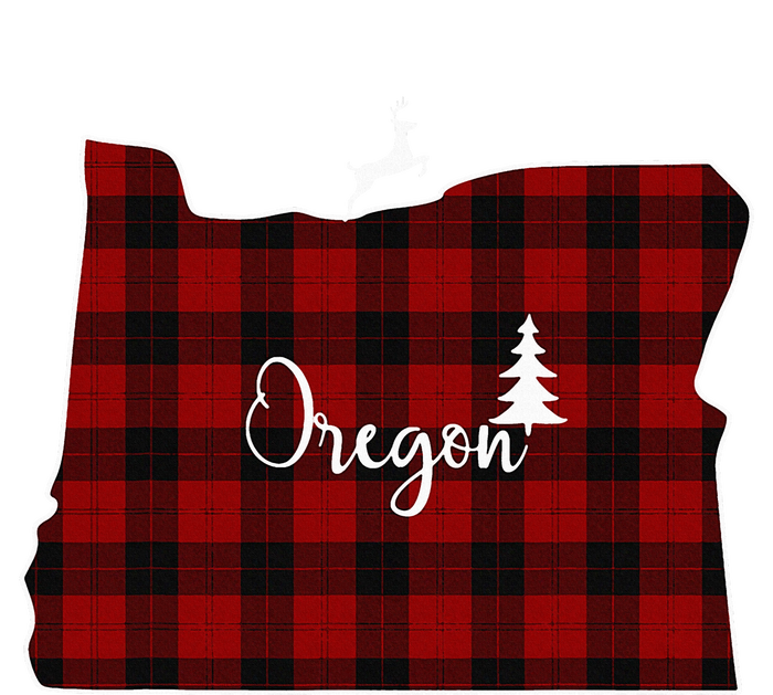 Oregon State Check Plaid Reindeer Christmas Gift For Family Women's Long Sleeve Flannel Pajama Set 