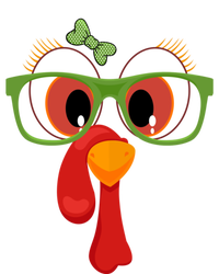 Funny Thanksgiving Turkey Face Sunglasses Brown Eyes Gift T-Shirt