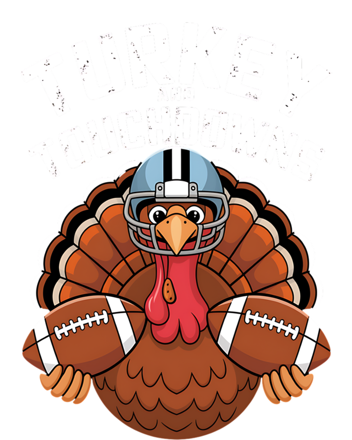 Funny Turkey Turkey And Touchdowns Thanksgiving Fall Gift T-Shirt