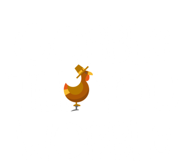 Gobble Till You Wobble Turkey Face Funny Thanksgiving Humor Great Gift Stripe Pom Pom Beanie