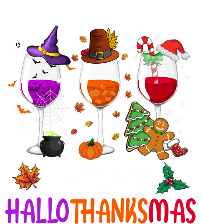 Happy Hallothanksmas Wine Glasses Halloween Thanksgiving Cool Gift Tank Top