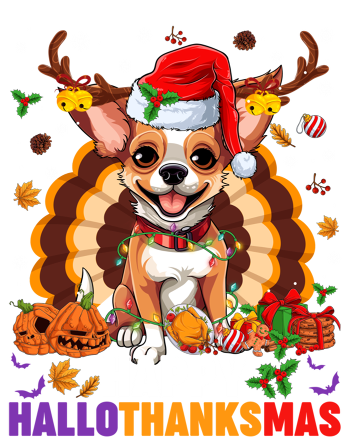 Reindeer Santa Turkey Chihuahua Dog Happy Hallothanksmas Gift Tall Hoodie