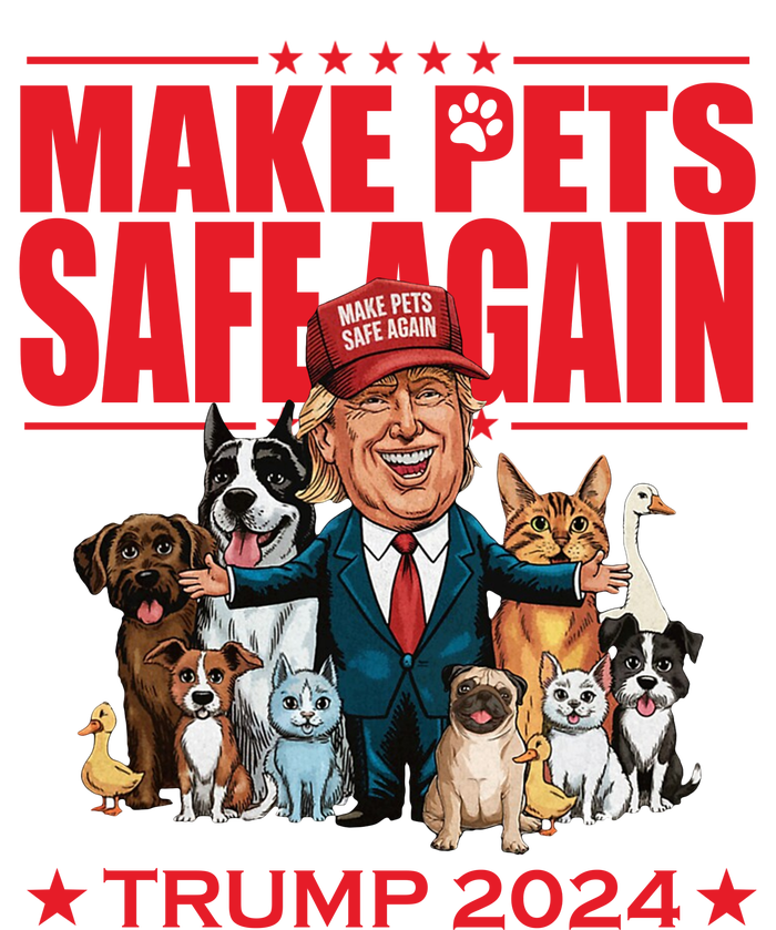 Make Pets Safe Again Trump 2024 Funny Cartoon T-Shirt