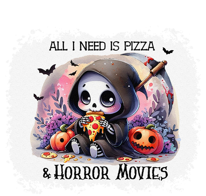 All I Need Is Pizza And Horror Movies Cute Skeleton Happy T-Shirt