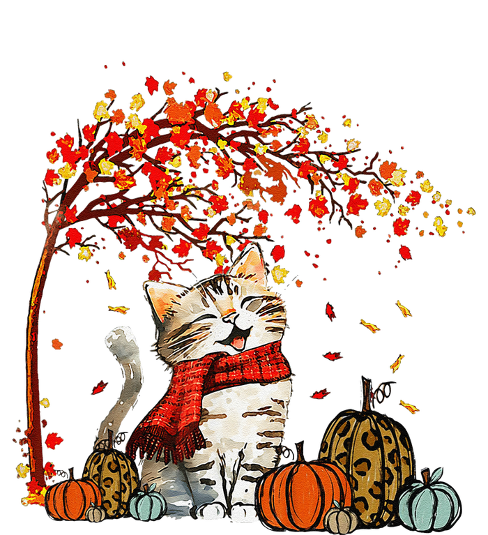 ItS Fall YAll Cat Leaf Fall Tree Hello Autumn Thanksgiving T-Shirt