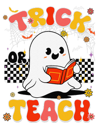 Groovy Teacher Halloween Retro Trick Or Teach Floral Ghost T-Shirt