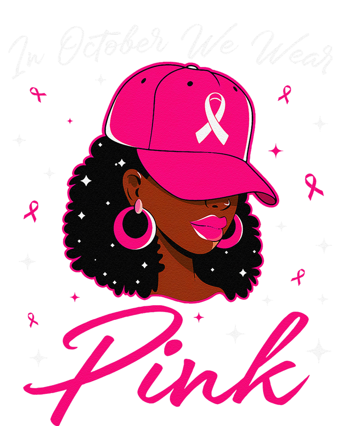 In October We Wear Pin.K Black Woman Breast Cancer Awareness Cooling Performance Crew T-Shirt