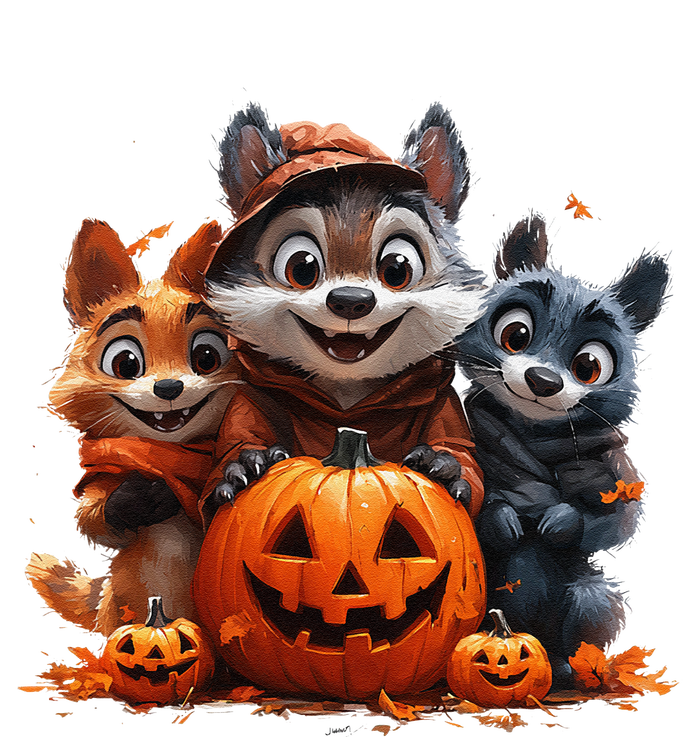 Halloween Fox Friends Trio Garment-Dyed Heavyweight T-Shirt