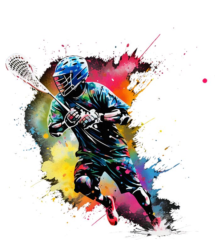 Colorful Lacrosse Player Boy On Lacrosse Valucap Bio-Washed Visor