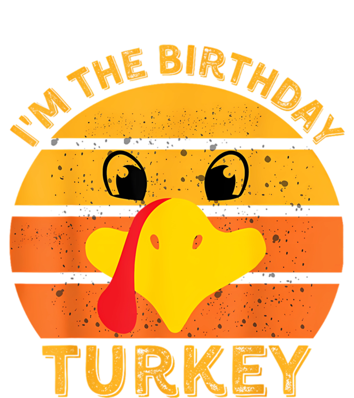 I M The Birthday Turkey Face Funny Happy Thanksgiving Gift Women's Tri-Blend 3/4-Sleeve Raglan Shirt