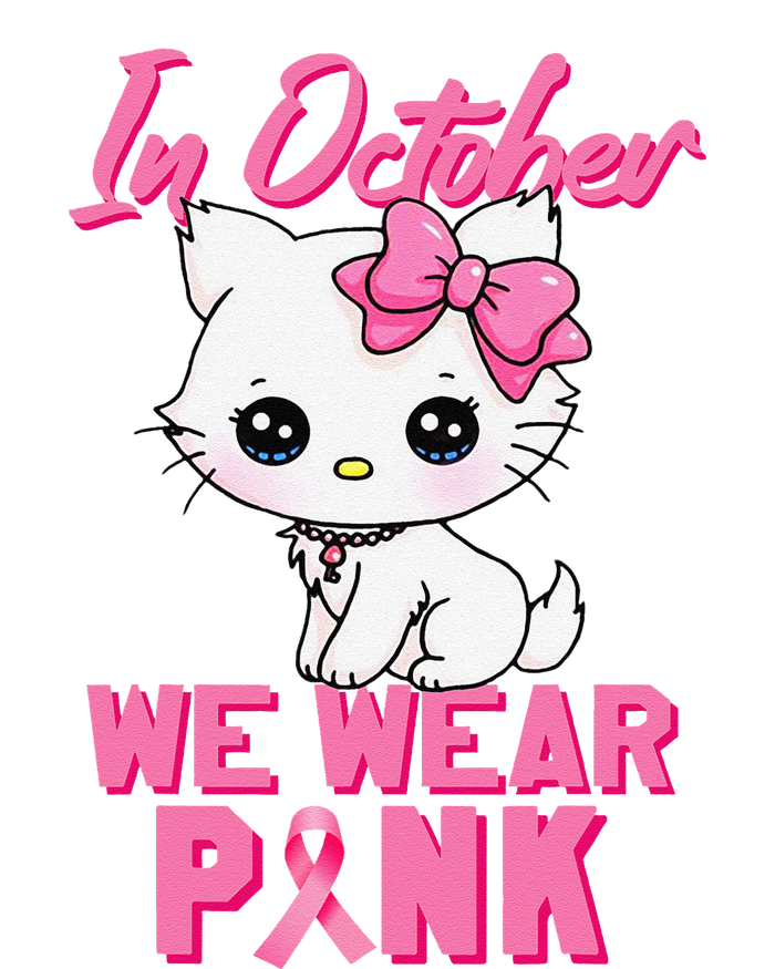 In October We Wear P.Ink Cat Boy Girl Breast Cancer Awareness Gift Youth Performance Sprint T-Shirt