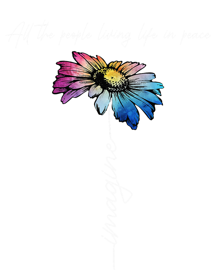 All The People Imagine Living Life In Peace Vintage Flower Women's Crop Top Tee