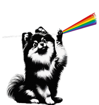 Funny Pomeranian Dog Rock Music Rainbow Fun Dark Side Moon T-Shirt