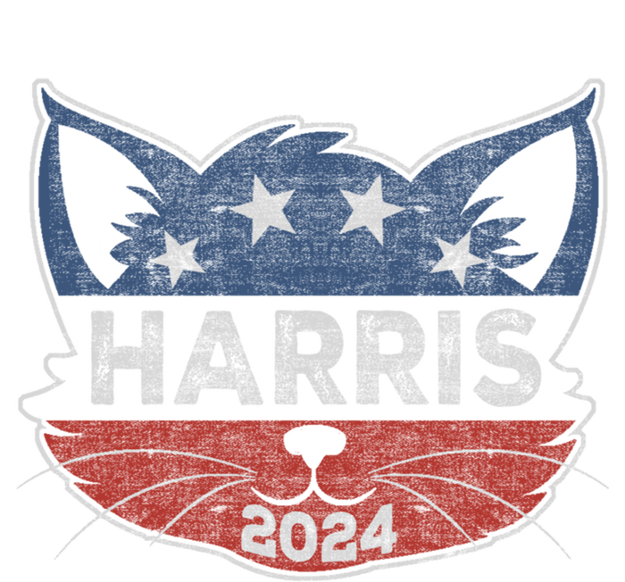 Kamala Harris 2024 Button Cat Face Cat Ladies For Kamala Cute Gift T-Shirt