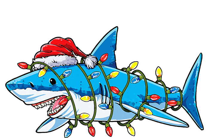 Santa Shark Christmas Lights Sharkmas Tree Xmas T-Shirt