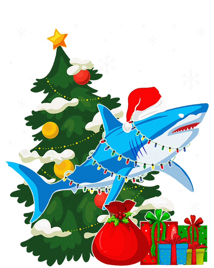 Santa Shark Christmas Lights Sharkmas Tree Xmas Tall Sweatshirt