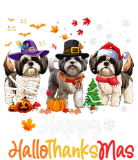 Shih Tzu Dog Halloween Christmas Happy Hallothanksmas T-Shirt