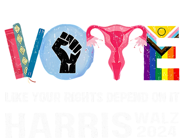 Harris Walz 24 Vote Books R.E.P.R.O.D.U.C.T.I.V.E R.I.G.H.T.S. Lgbt Kids Tie-Dye T-Shirt