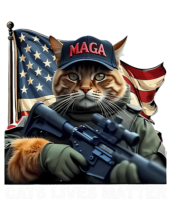 Cats Lives Matter Funny Trump 2024 Cat Maga T-Shirt