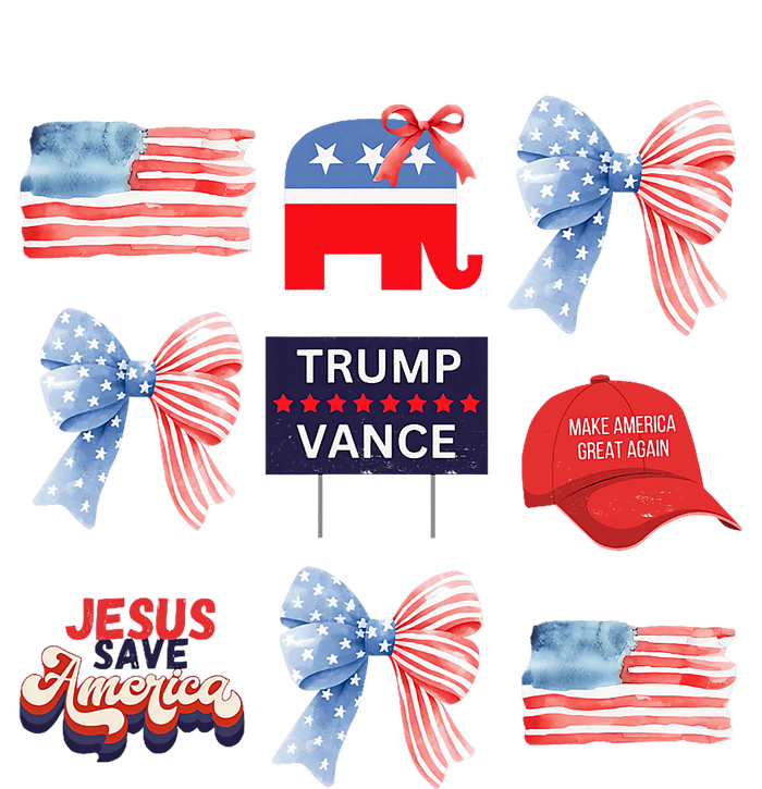 Trump Vance Bow Coquette Vote Presidential 2024 Election Full-Length Apron With Pockets