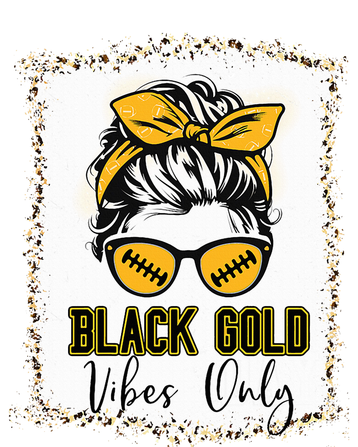 Black Gold Vibes Only Football Women Leopard Football Hooded Wearable Blanket