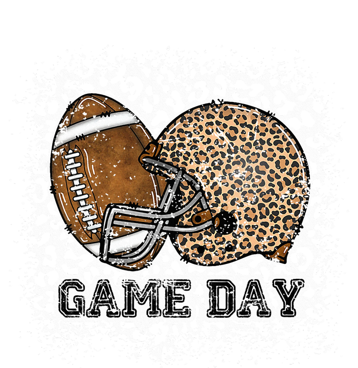 Bleached Game Day Leopard Football Helmet Sport Mom Cooling Performance Crew T-Shirt