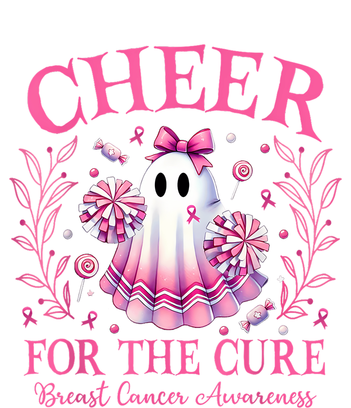 Cheer For Ghost Breast Cancer Awareness Halloween Ghost Womens Cotton Relaxed Long Sleeve T-Shirt