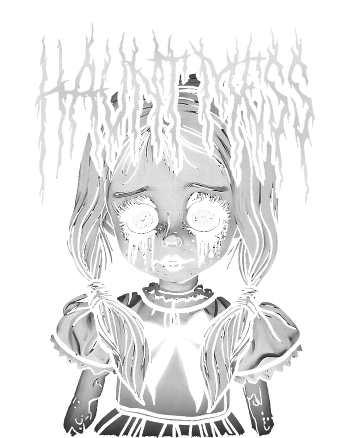 Haunt Mess Creepy Haunted Doll Illustration T-Shirt