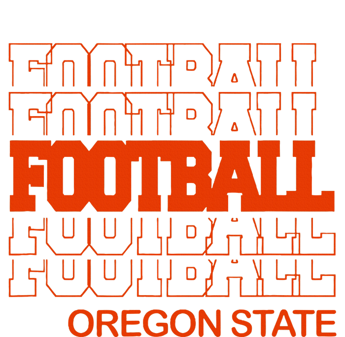 Football Oregon State In Modern Stacked Lettering T-Shirt