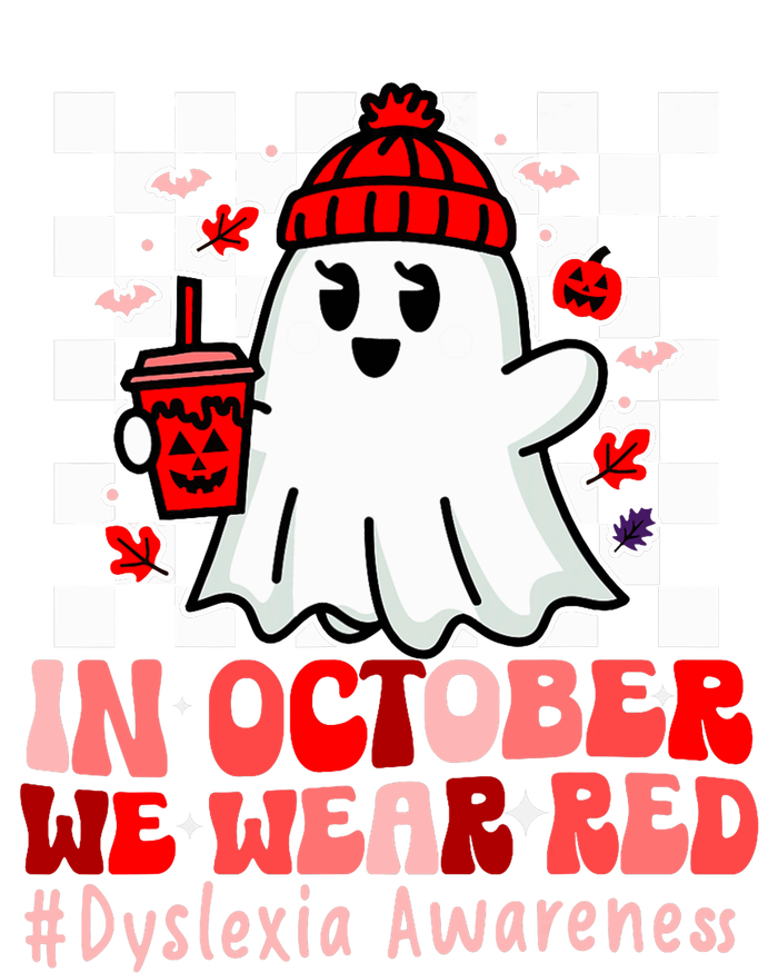 I Wear Red Dyslexia Awareness Month Ghost Halloween Long Sleeve Pajama Set