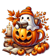 Cute Ghost Reading Book Lovers Halloween Autumn Ghost Coffee Grommeted Golf Towel