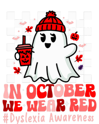 I Wear Red Dyslexia Awareness Month Ghost Halloween Button