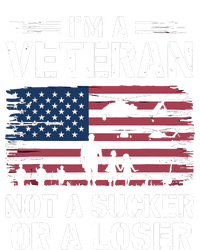 Retro IM A Veteran Not A Sucker Or A Loser Veterans Day Women's Long Sleeve Flannel Pajama Set 