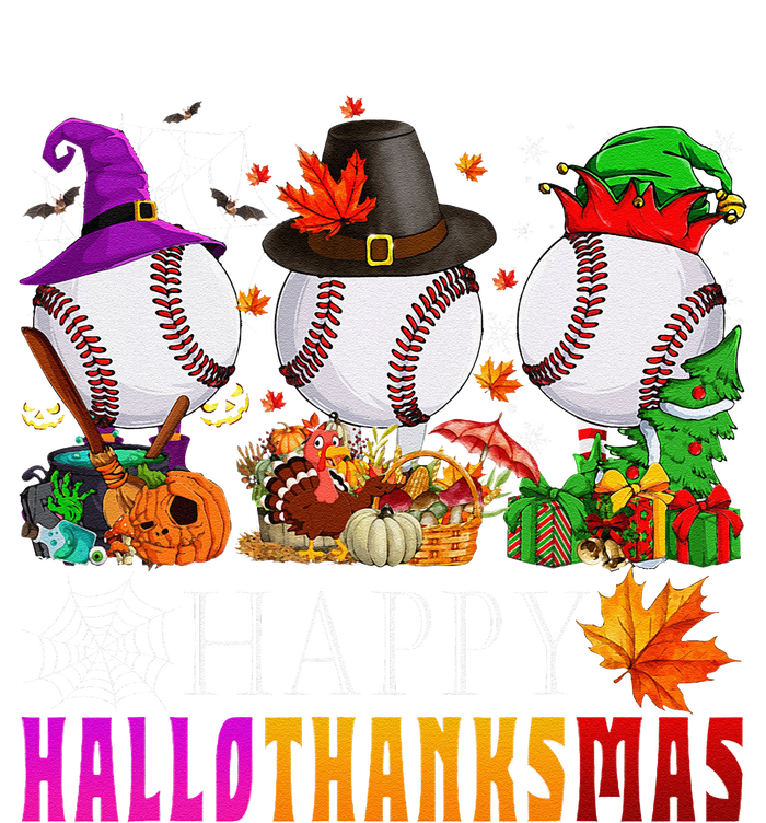 Happy Hallothanksmas Baseball Halloween Thanksgiving Xmas Sweatshirt