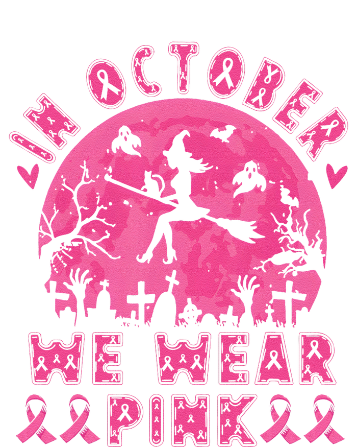 Breast Cancer Women Halloween In October We Wear Pin.K Women's Long Sleeve Flannel Pajama Set 