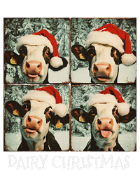 Dairy Christmas Cow Selfie Dairy Cow Wearing Santa Hat T-Shirt