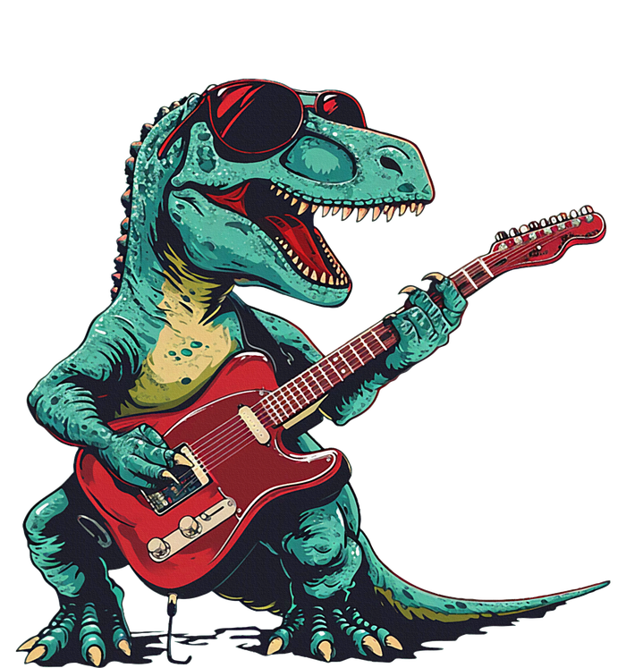 Guitar Dinosaur And Music Lovers Grommeted Golf Towel