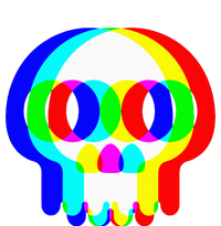 Skull Trippy Vaporwave Halloween Techno Rave Edm Party T-Shirt