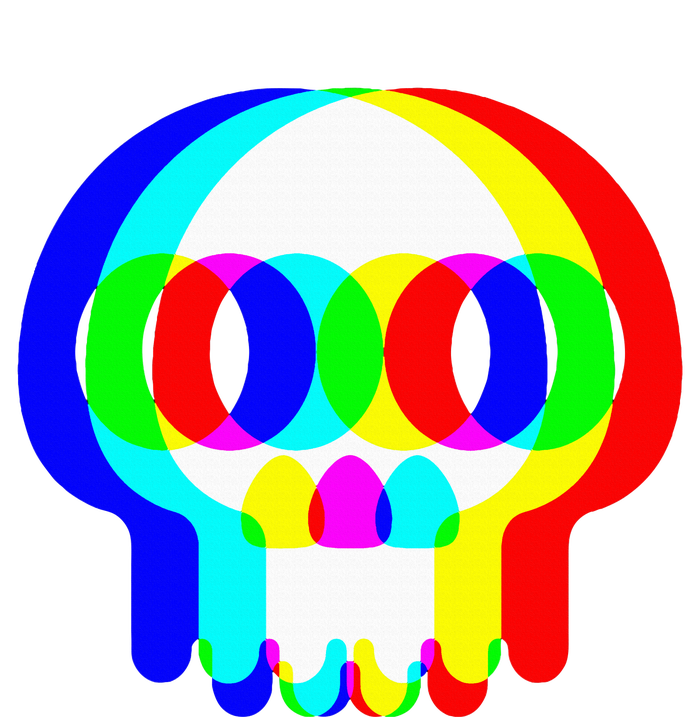 Skull Trippy Vaporwave Halloween Techno Rave Edm Party T-Shirt